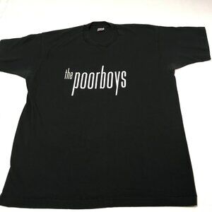 Vintage '92 Mens XL Poor Boys Pardon Me Tee in Black With Single Stitch Hems